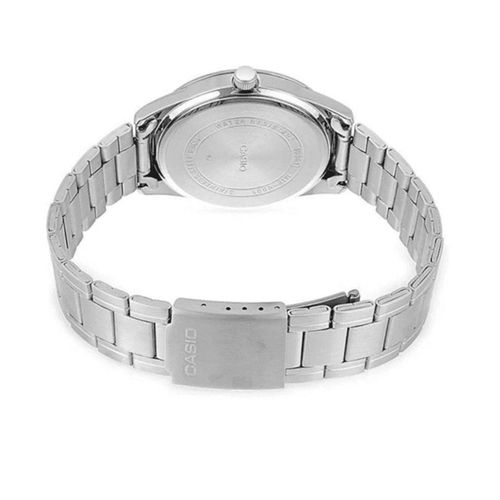Reloj análogo metálico plateado con negro para hombre