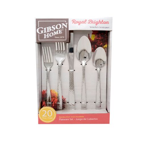 Set cubiertos de acero inoxidable 20 piezas Gibson