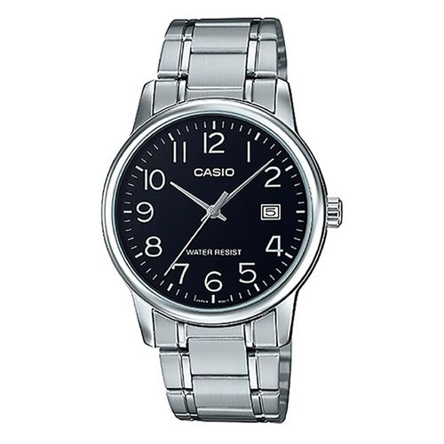 Reloj análogo metálico plateado hombre