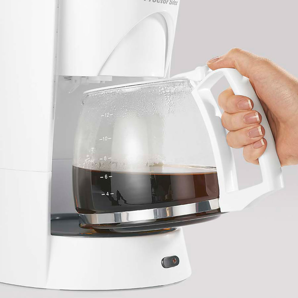 Cafetera eléctrica - 12 tazas - Blanco con indicador de nivel de agua - 900  watts - Marca- Proctor sílex 