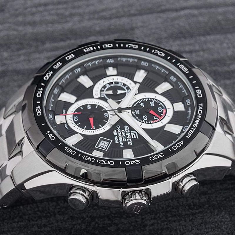 Reloj edifice análogo digital metálico plateado hombre - Siman El Salvador