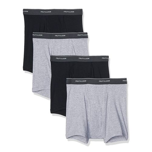 Pack de 4 boxers Fruit of the Loom trunk negro y gris para hombre