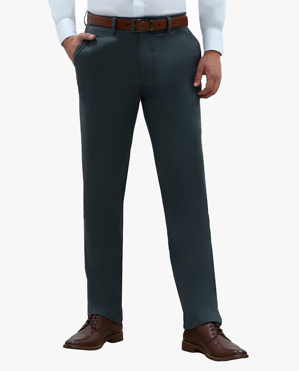 Pantalón gabardina - active flex gris