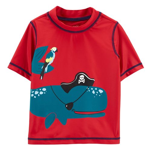 Camisa para baño roja ballena niño