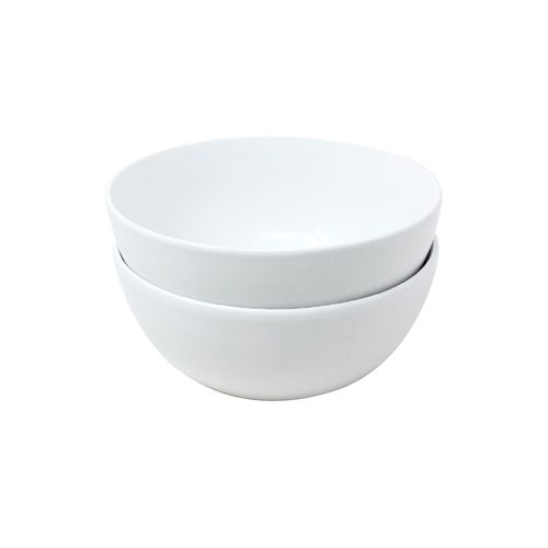 Set 2 bowls 7 pulg ceramica fina blanca