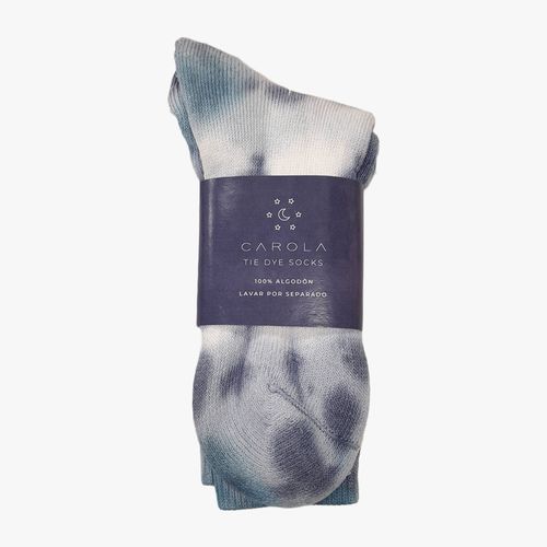 Calcetín con efecto tie dye azul