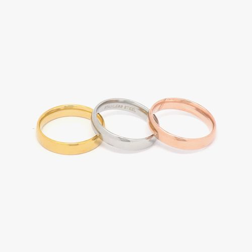 Set de 3 anillos de acero inoxidable 3 tonos