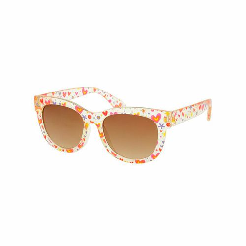 Lentes de sol anaranjados con corazones unicornios