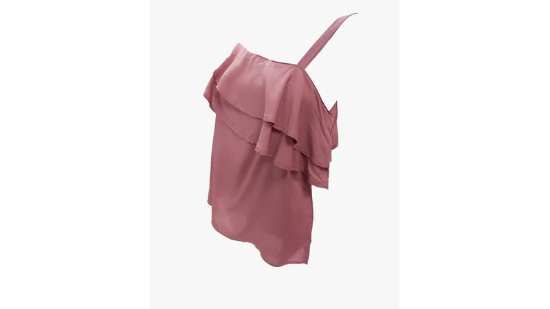 Blusa de un tirante solida rosado