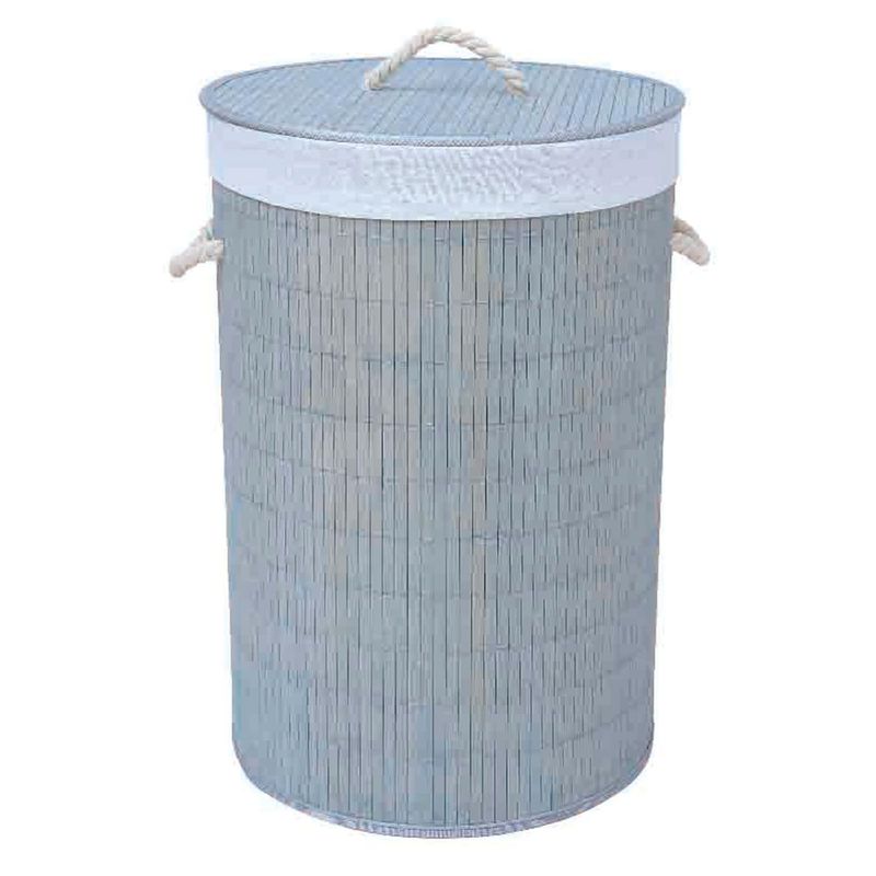 Canasta de lavanderia redonda de bamboo color gris - Siman Nicaragua