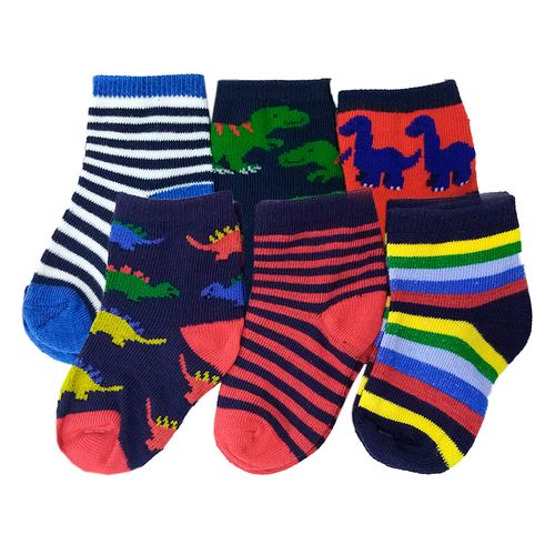 6 pack de calcetines rayados de colores para niño 0-9m