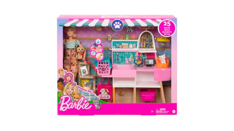 Barbie Set de Juego Tienda para Mascotas con 20 piezas