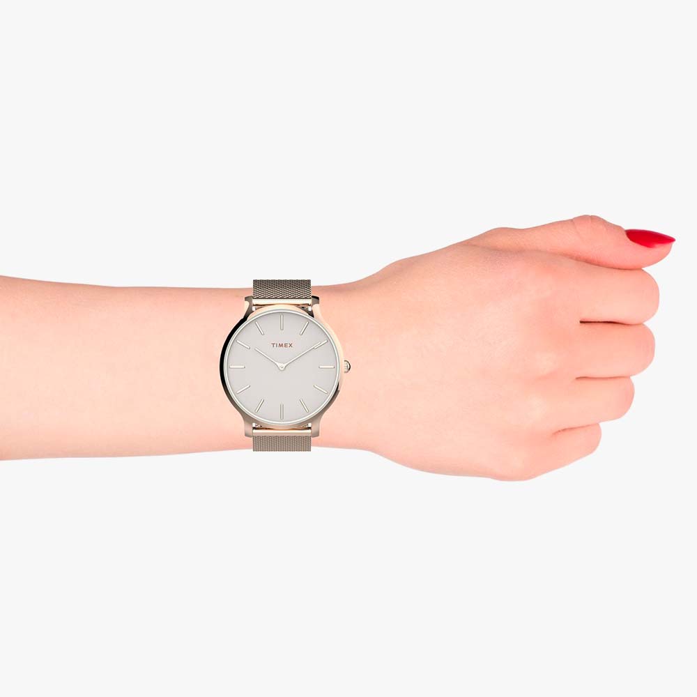 Reloj metálico mujer oro rosa análogo - Siman Costa Rica