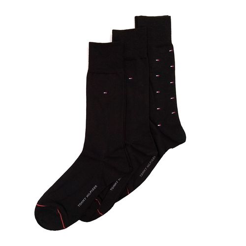 Pack de 3 pares de calcetines Tommy Hilfiger negros para hombre