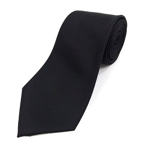 Corbata sólida textura para caballero black