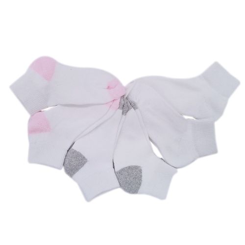 Set de 6 pares de calcetines blanco sólido para niña