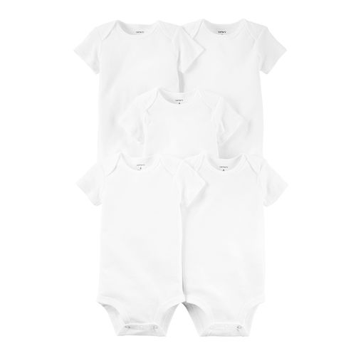 Set de 5 mamelucos blancos sólido para niño