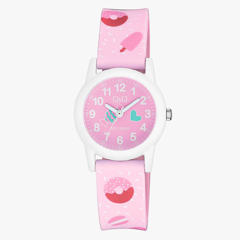 Reloj Q Q analogo plastico multicolor para ninos