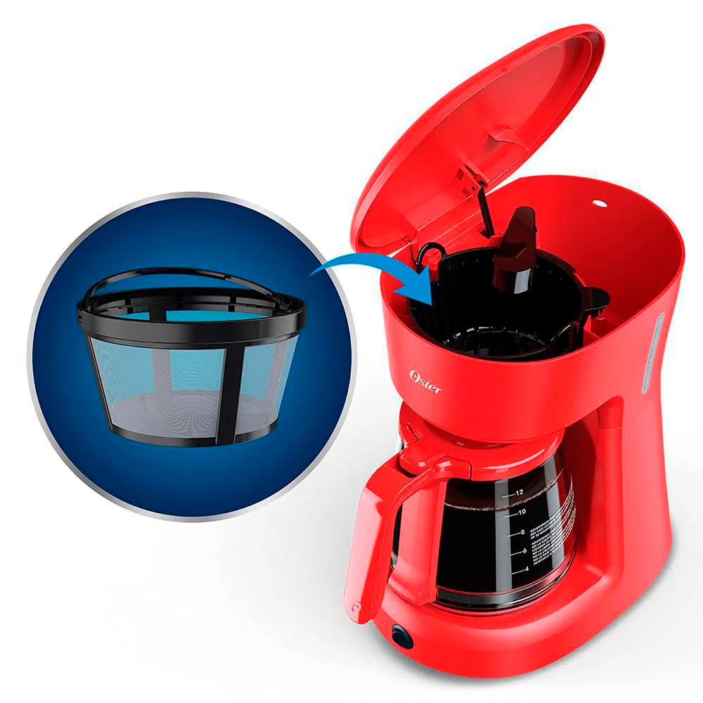 Cafetera 12 tazas oster color roja