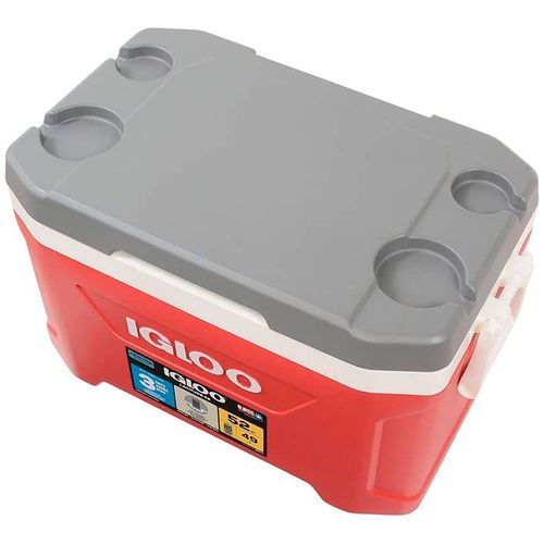 Hielera Igloo latitud 52qt roja con gris