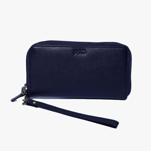 Billetera mujer con agarradera color azul