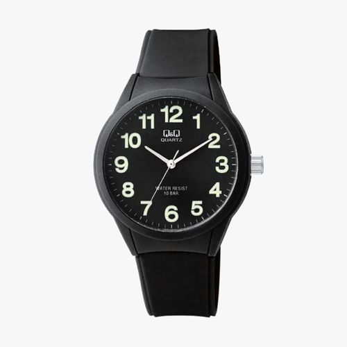 Reloj Q&Q análogo correa resina negro hombre