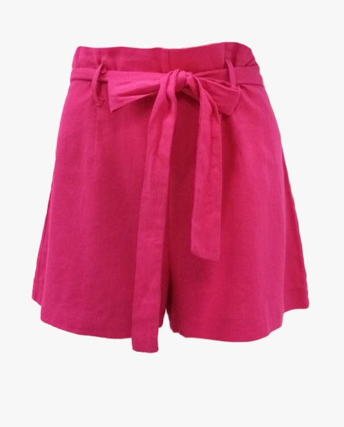 Short high waist con laza rosado