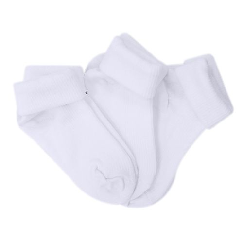 Set de 3 pares de calcetines blanco sólido para niña