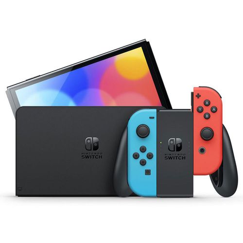 Nintendo switch oled blanco neón