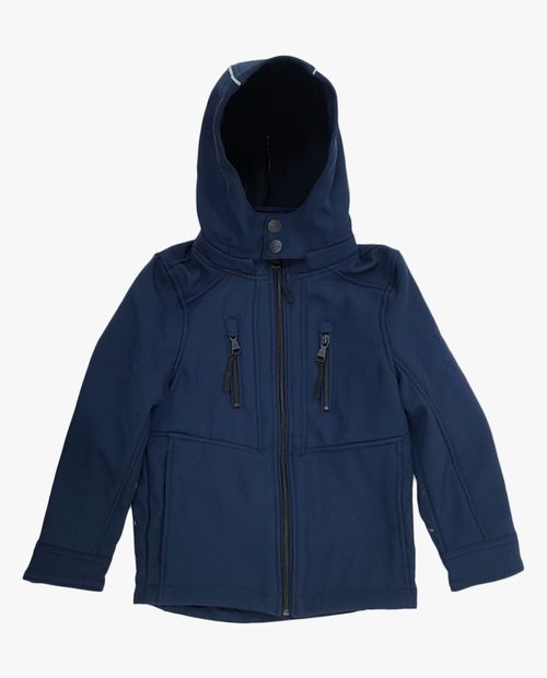 Jacket navy con hoodie removible para niño