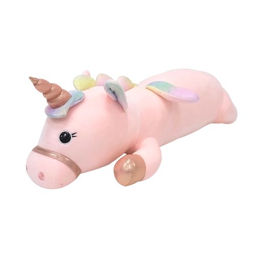 Cojín unicornio con alas rosado 100 cm.