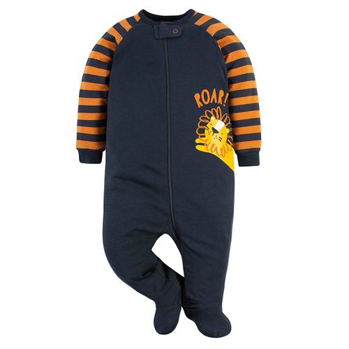 Pijama con piecitos para niño estampado león