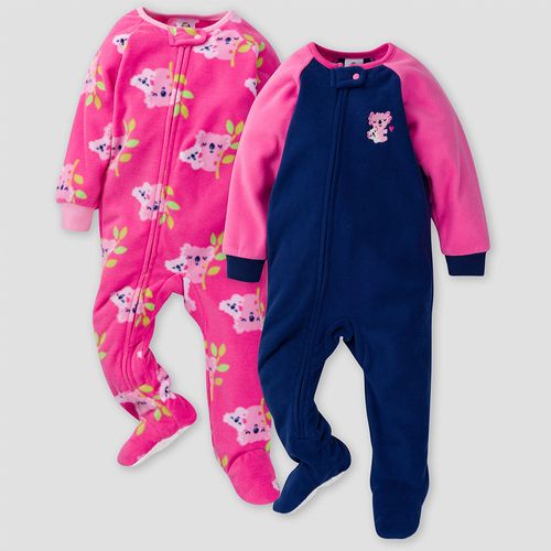 Set 2 pijamas  azul  estampado koala/ rosada
