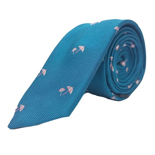 Corbata seda azul print