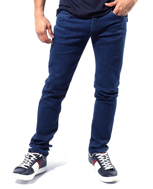 Jeans caballero skinny stretch azul medio