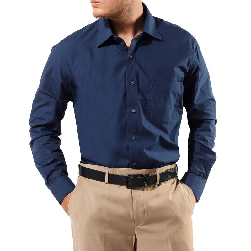 Camisa formal azul clearance