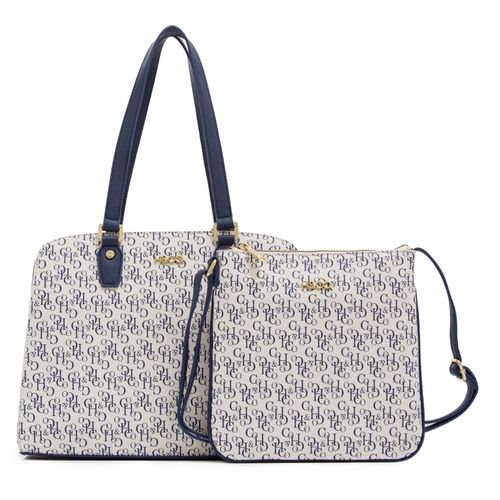 Cartera satchel+crossbody H&Co color azul para dama
