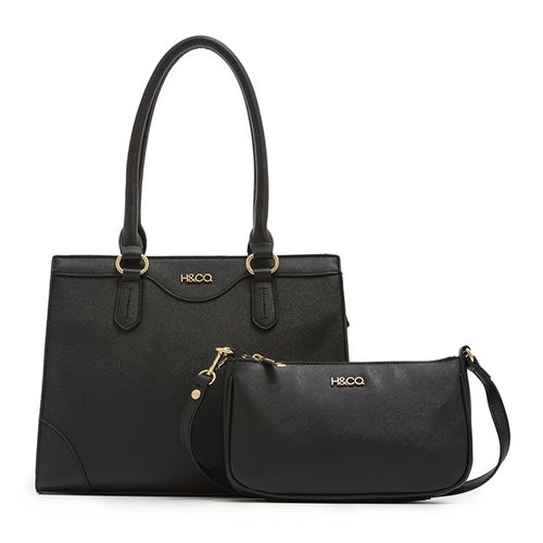Cartera satchel+shoulder bag H&Co color negro para dama