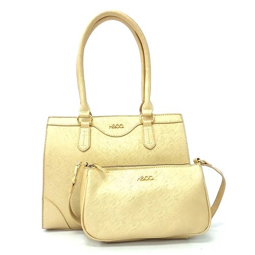 Cartera satchel+shoulder bag H&Co color oro para dama