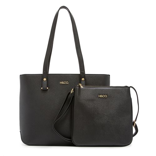 Cartera tote+shoulder bag H&Co color negro para dama