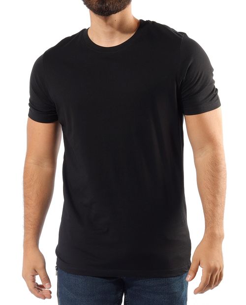 Jack & Jones Camiseta básica negra para hombre