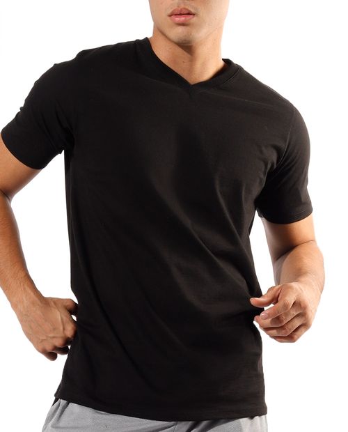 Camiseta v neck negro