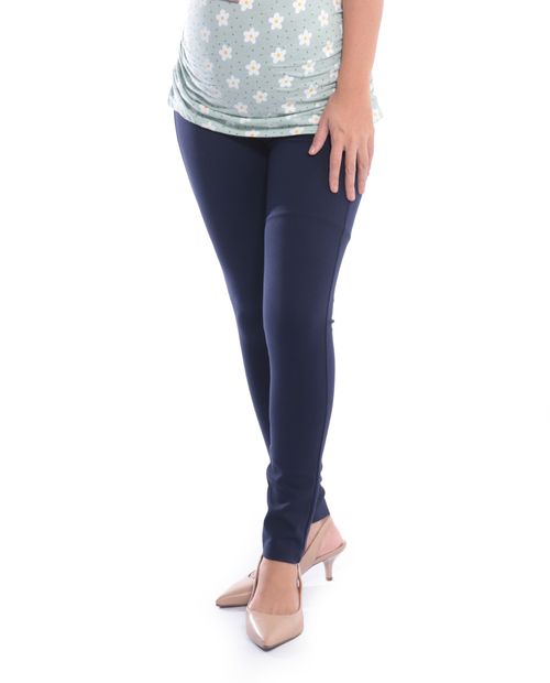 Legging maternal Sabrina azul de cintura alta para dama