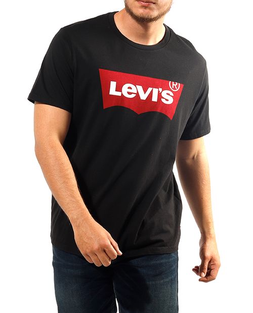 Camiseta negra estampado Levi's para hombre