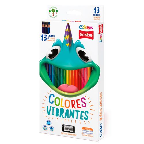 Colores scribe largo 12 unidades