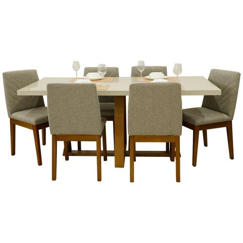 Comedor 6 personas (mesa mara + sillas tai) rectangular