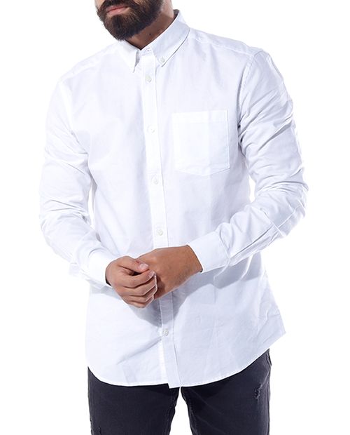 Camisa manga larga blanca para hombre