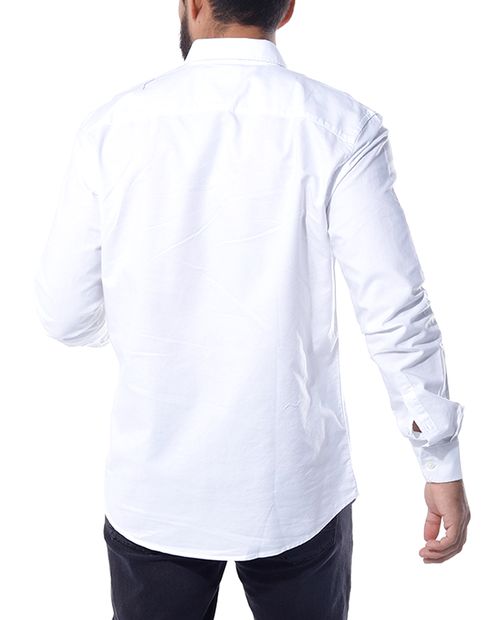 Camisa manga larga blanca para hombre