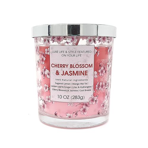 Vela aromatica cherry blossom y jasmine 9x10cm