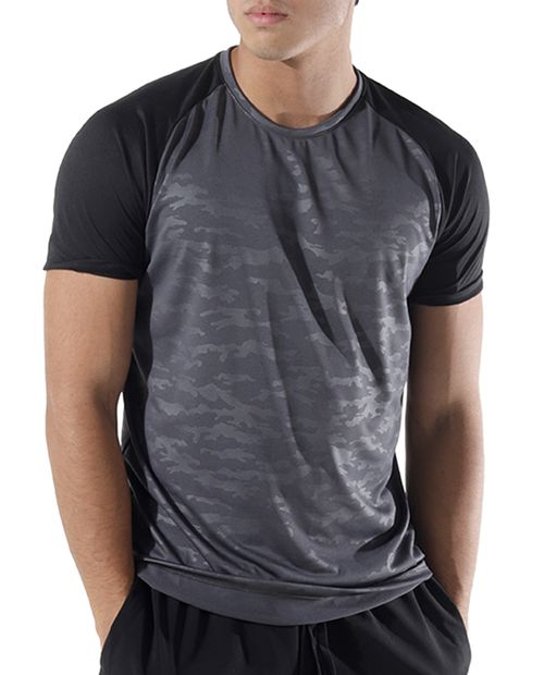 Camiseta athletic gris oscuro textura camuflaje